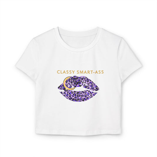 Classy Smart-Ass Women's Cropped Baby Tee Organic Cotton