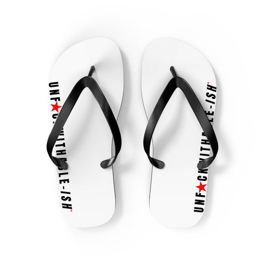 UNF★CKWITHABLE-ISH™ Flip Flops Black/Red Star