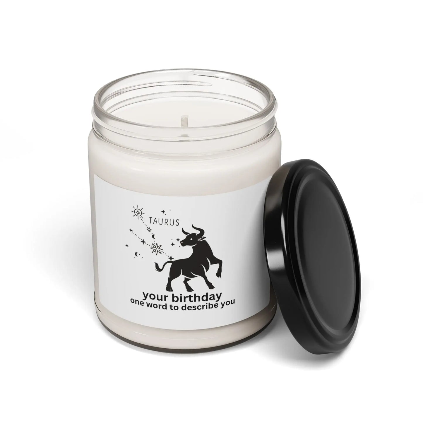 Customized Astrology Scented Soy Candle, Taurus Birthday Printify