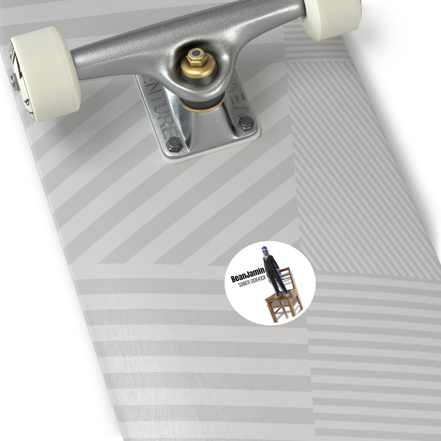 BeanJamin™ Sober Sidekick Round Sticker – ChatGPT Recovery Decal + Custom AI Download