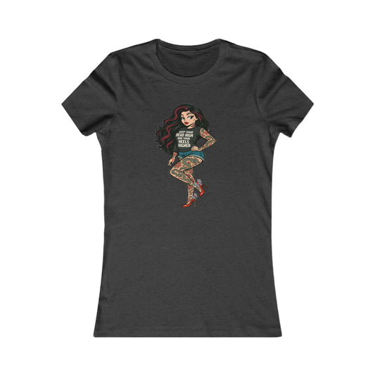 Pin-up vintage rebel streetwear women’s fitted top with Scarlett the recovery warrior iconic Scarlett