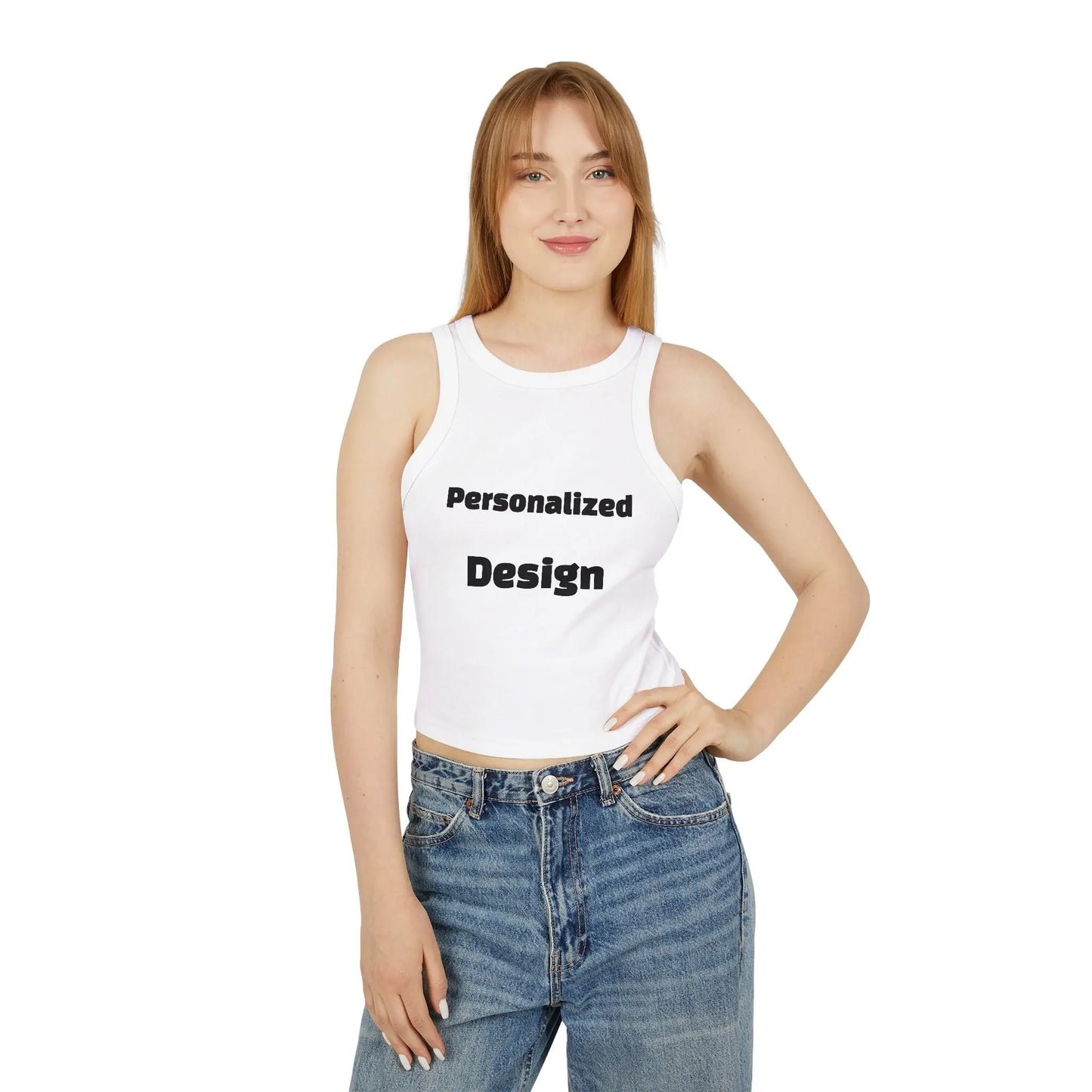 The Bean Grind™ Personalized Women's Rib Racer Tank Top Printify