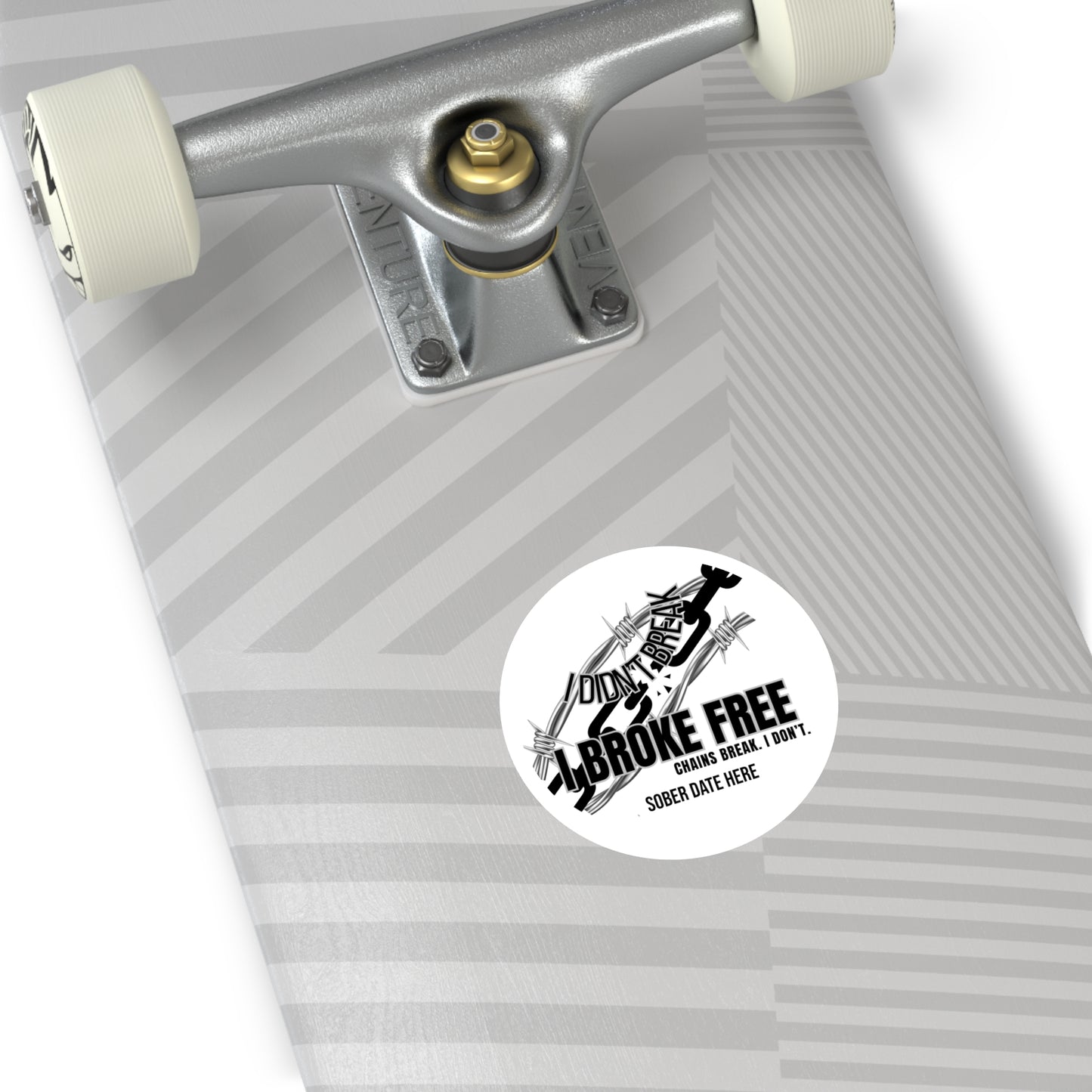 “I Broke Free” Sober Sticker – Black Chain Decal, Custom Sober Date
