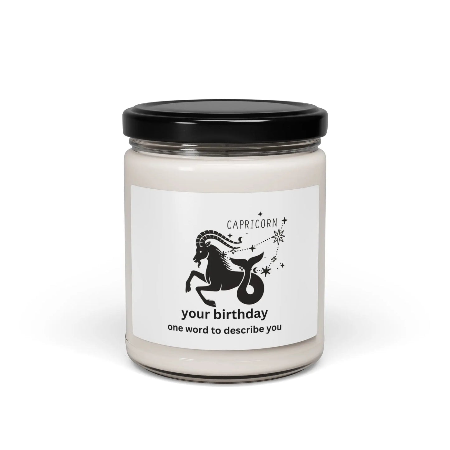 Customized Astrology Scented Soy Candle, Capricorn Birthday Printify