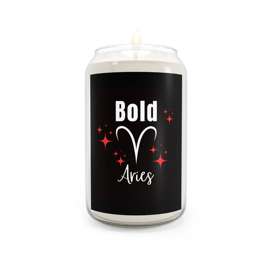 Chaotic Aries Zodiac Soy Candle, Astrology Printify