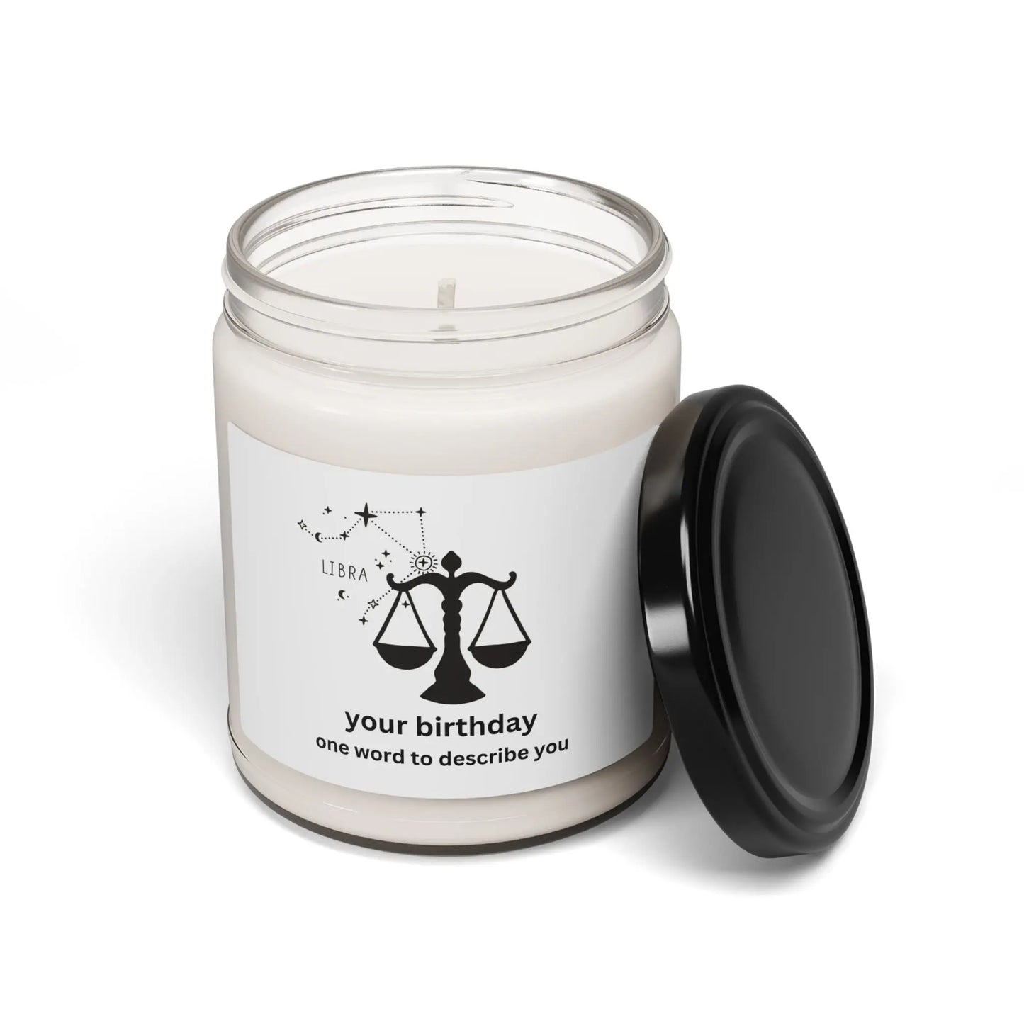 Customized Astrology Scented Soy Candle, Libra Birthday Printify