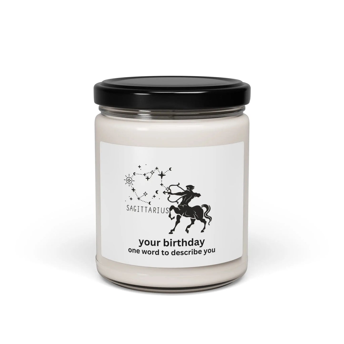 Customized Astrology Scented Soy Candle, Sagittarius Birthday Printify