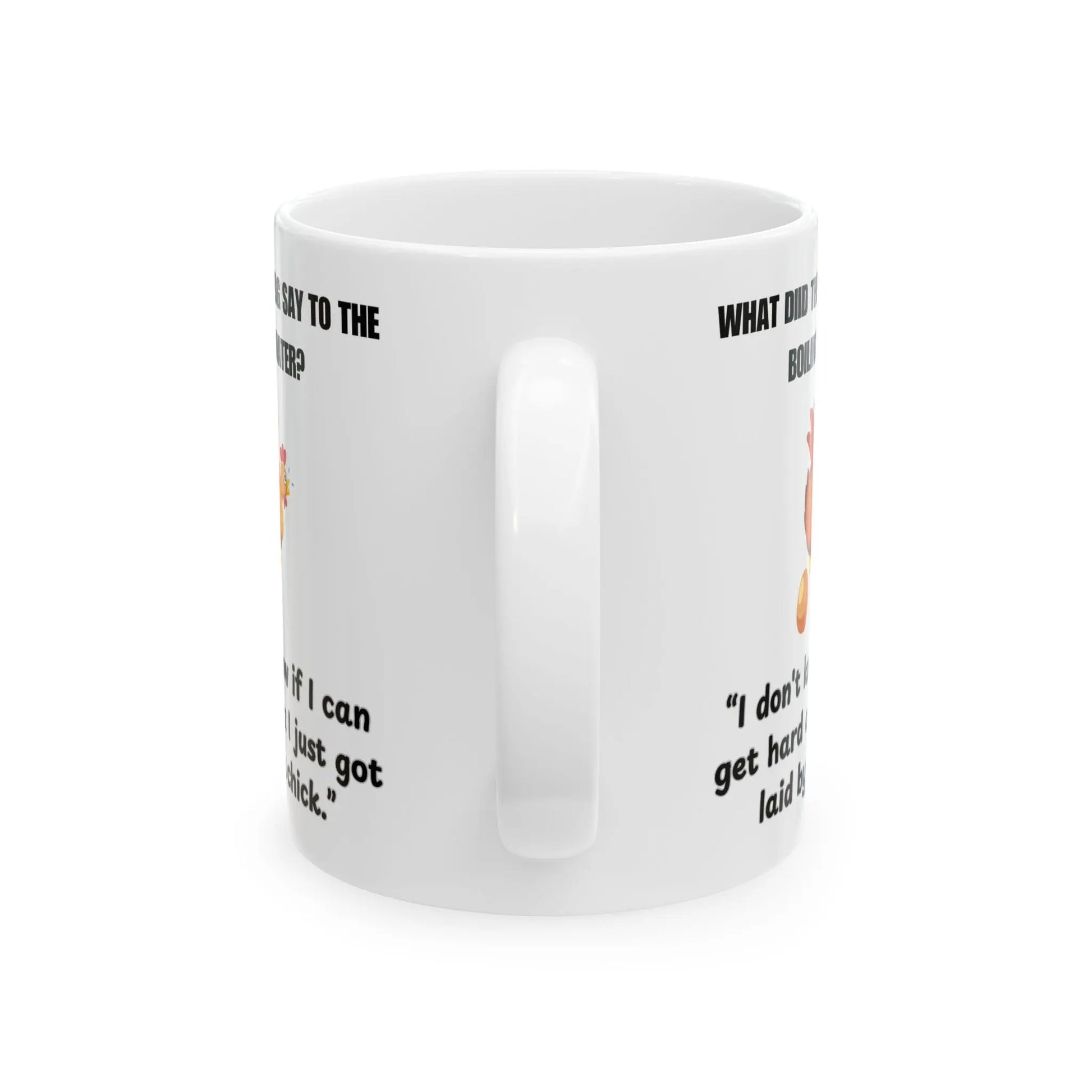 Funny Ceramic Mug, 18+, Laying Eggs Printify