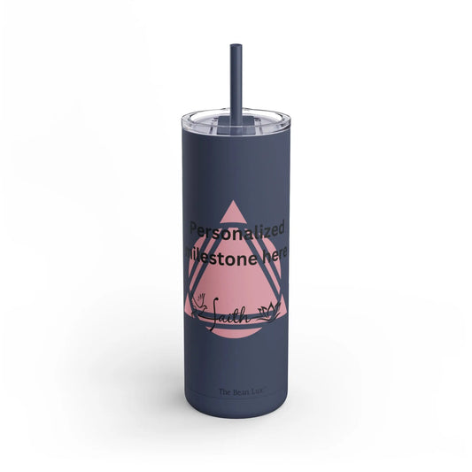 The Bean Lux™ Custom Stainless-Steel Tumbler 20oz, Sober Date Milestone- Faith Quote Printify