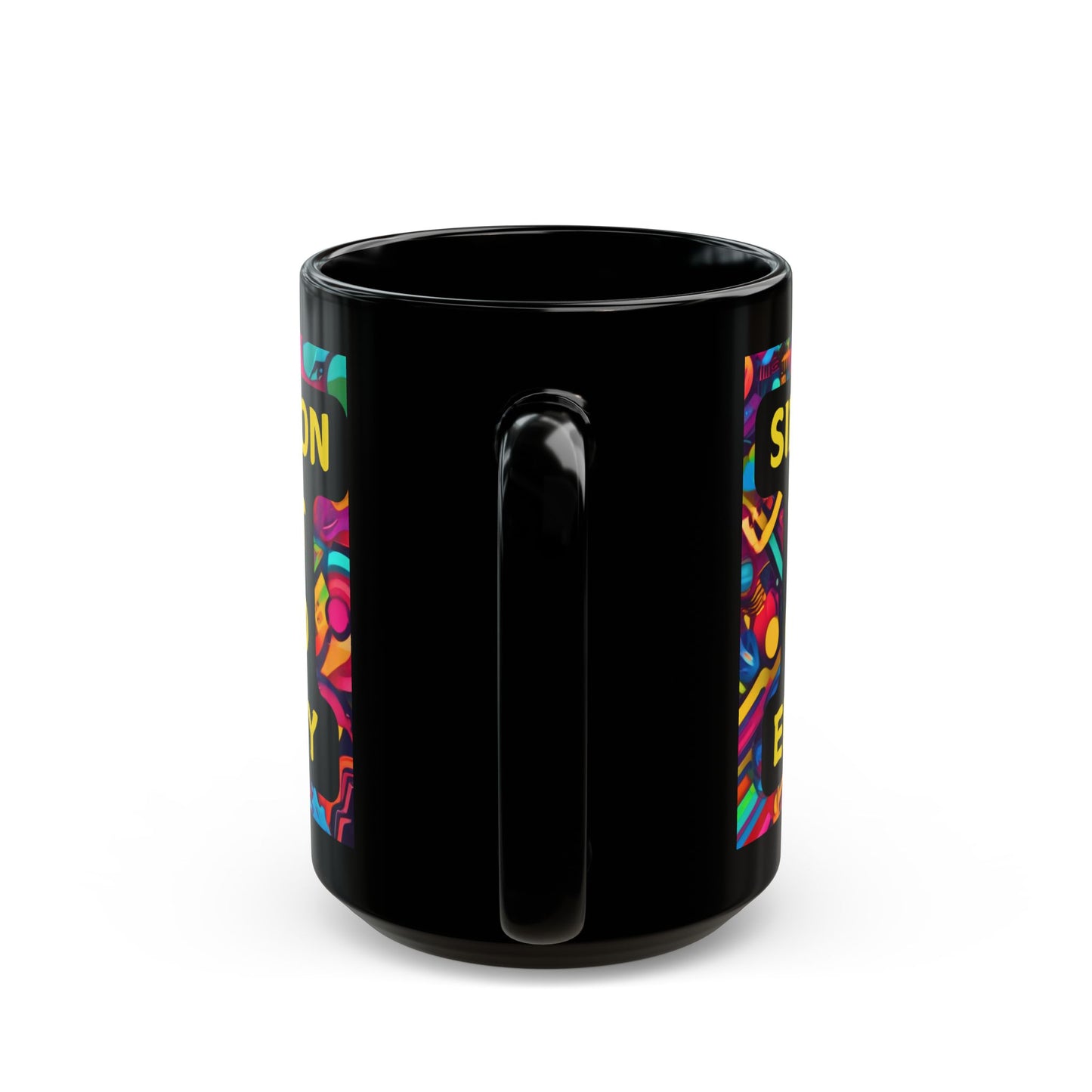 Schwarze Tasse mit TikTok-Motiv