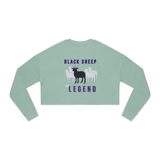 Edgy Streetwear Black Sheep Women's Cropped Sweatshirt, The Legend