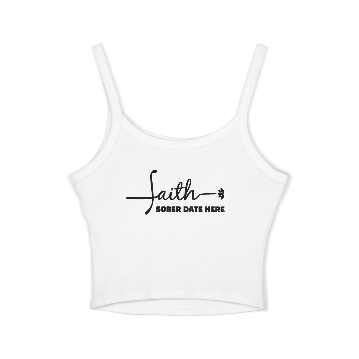 "Chains Break I Don’t" – Spaghetti Strap Sobriety Tank Top, Custom Sober Date