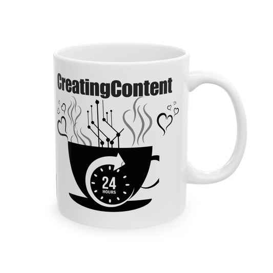 TikTok Inspired Mug, Creating Content 24/7 Printify
