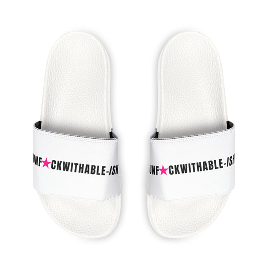 UNF★CKWITHABLE-ISH™ Women’s Slides. Hot-Pink Star Edition