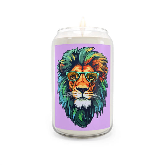Colorful King Energy, Lion Head Scented Candle Printify