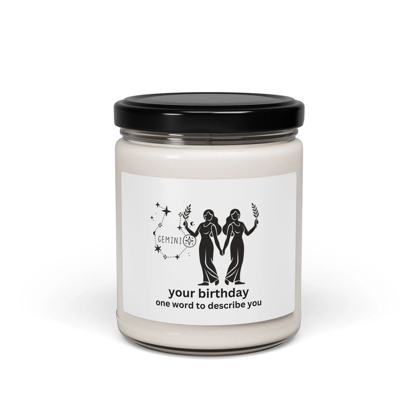 Customized Astrology Scented Soy Candle, Gemini Birthday Printify