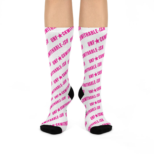 UNF★CKWITHABLE-ISH Crew Socks – Pink or Purple Star