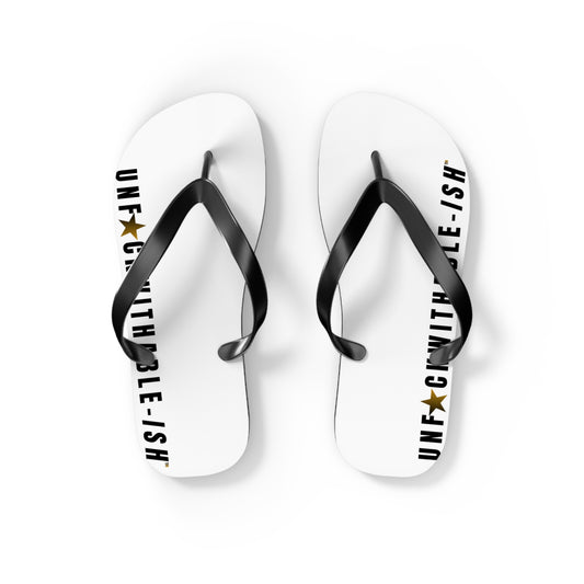 UNF★CKWITHABLE-ISH™ Flip Flops Black/Yellow-ish Black Star