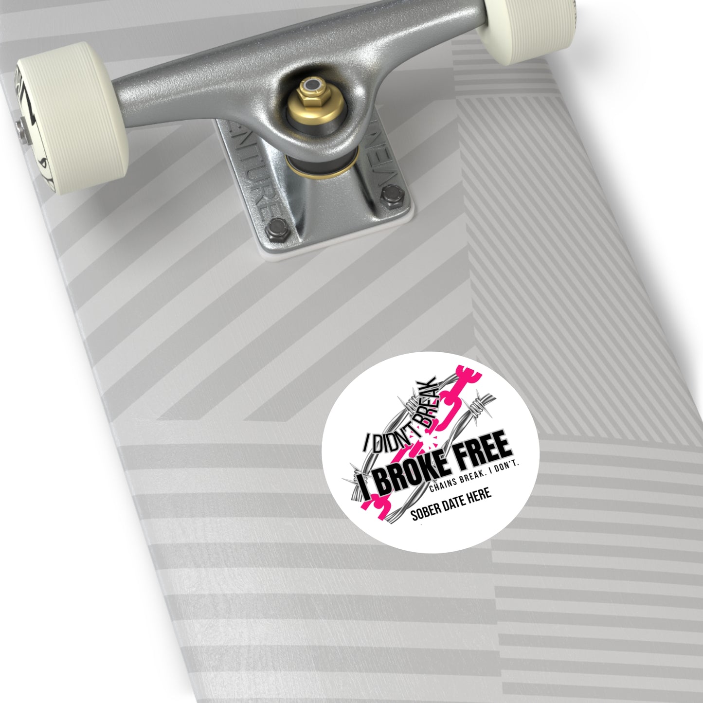 “I Broke Free” Sober Sticker – Hot Pink Recovery Chain Decal