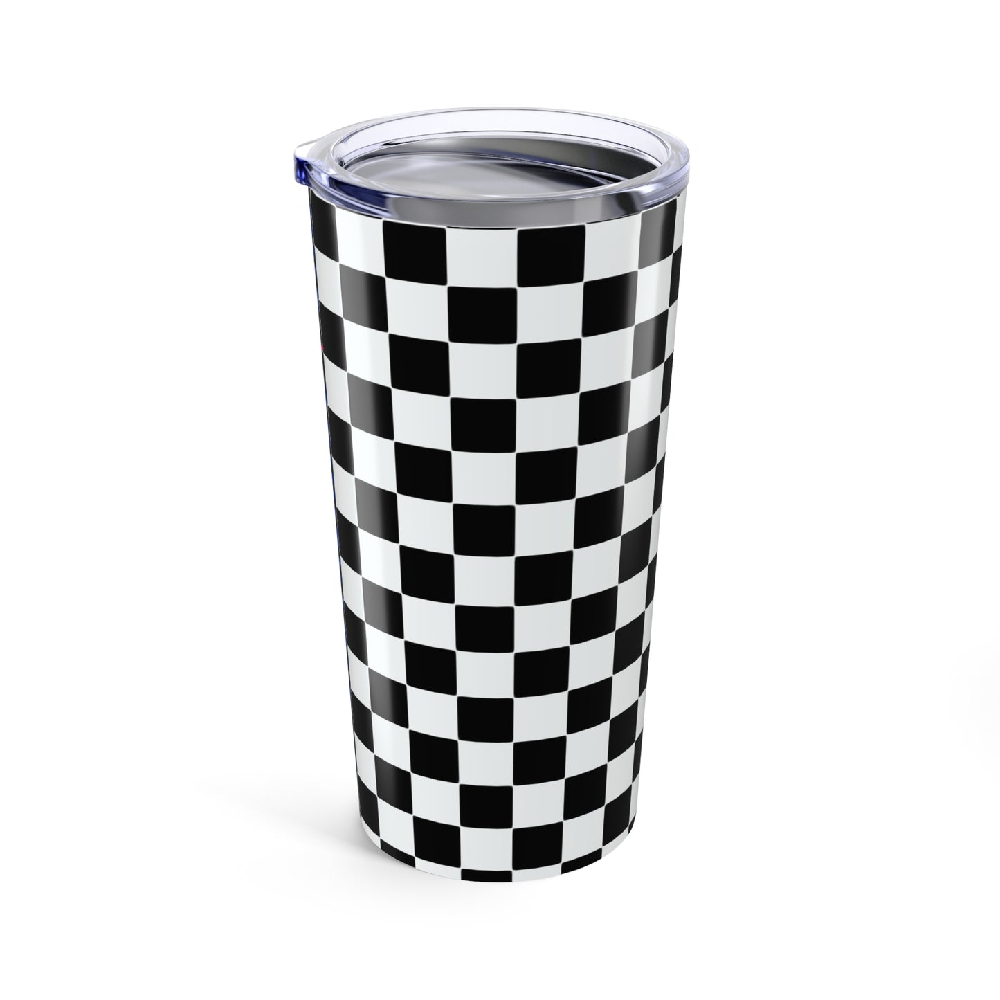 Retro-Rebel Unf★ckwithable-ish Tumbler, Black White Checker, Electric Blue