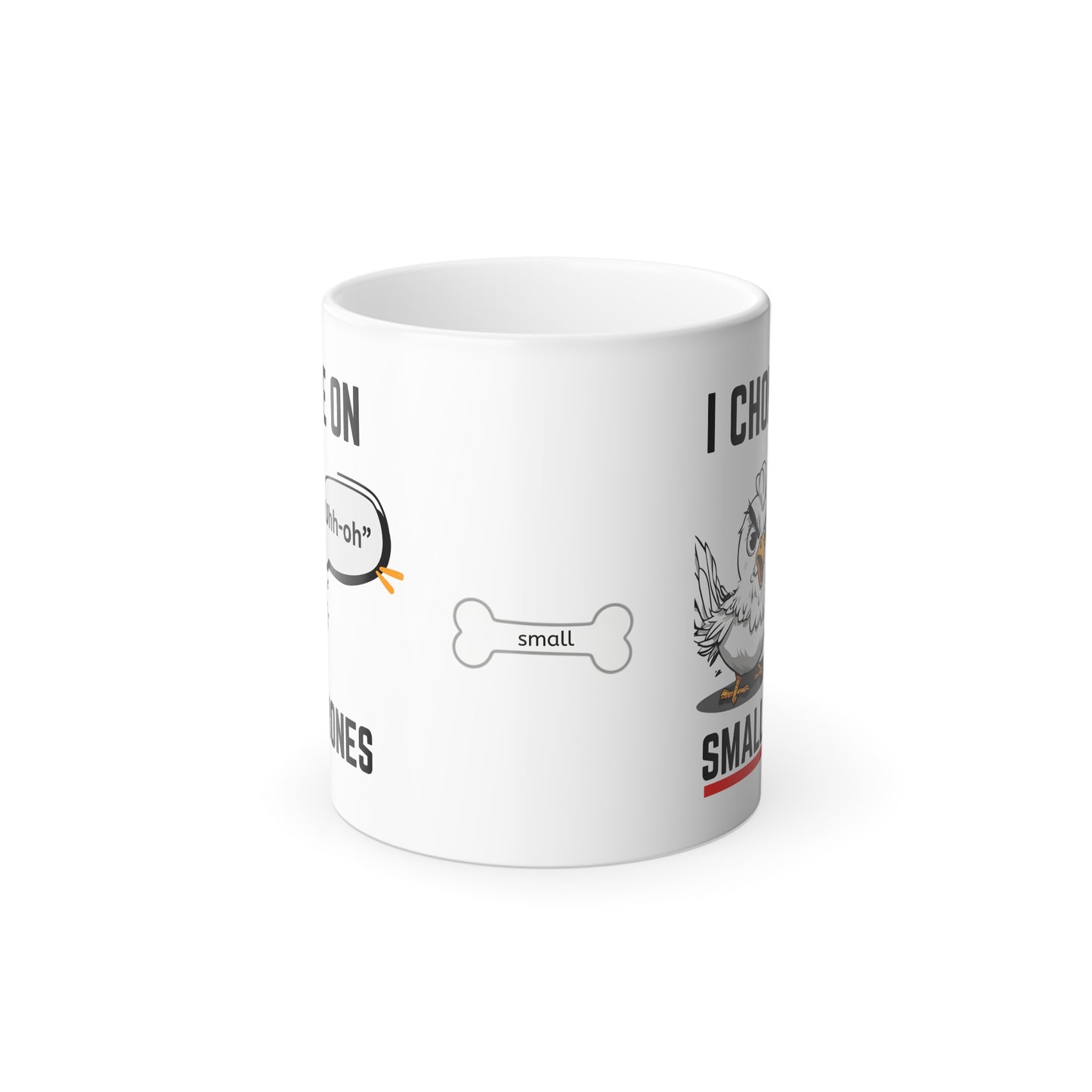 Funny Hidden Message Mug, I Choke On Small Bones - Color Morphing