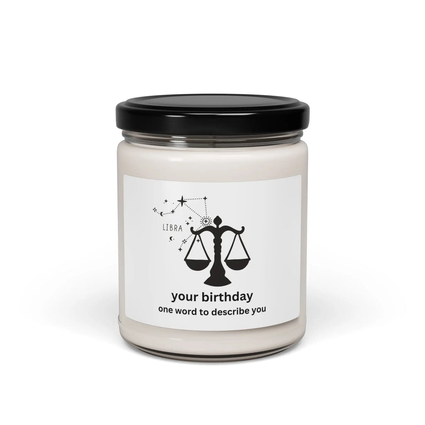 Customized Astrology Scented Soy Candle, Libra Birthday Printify
