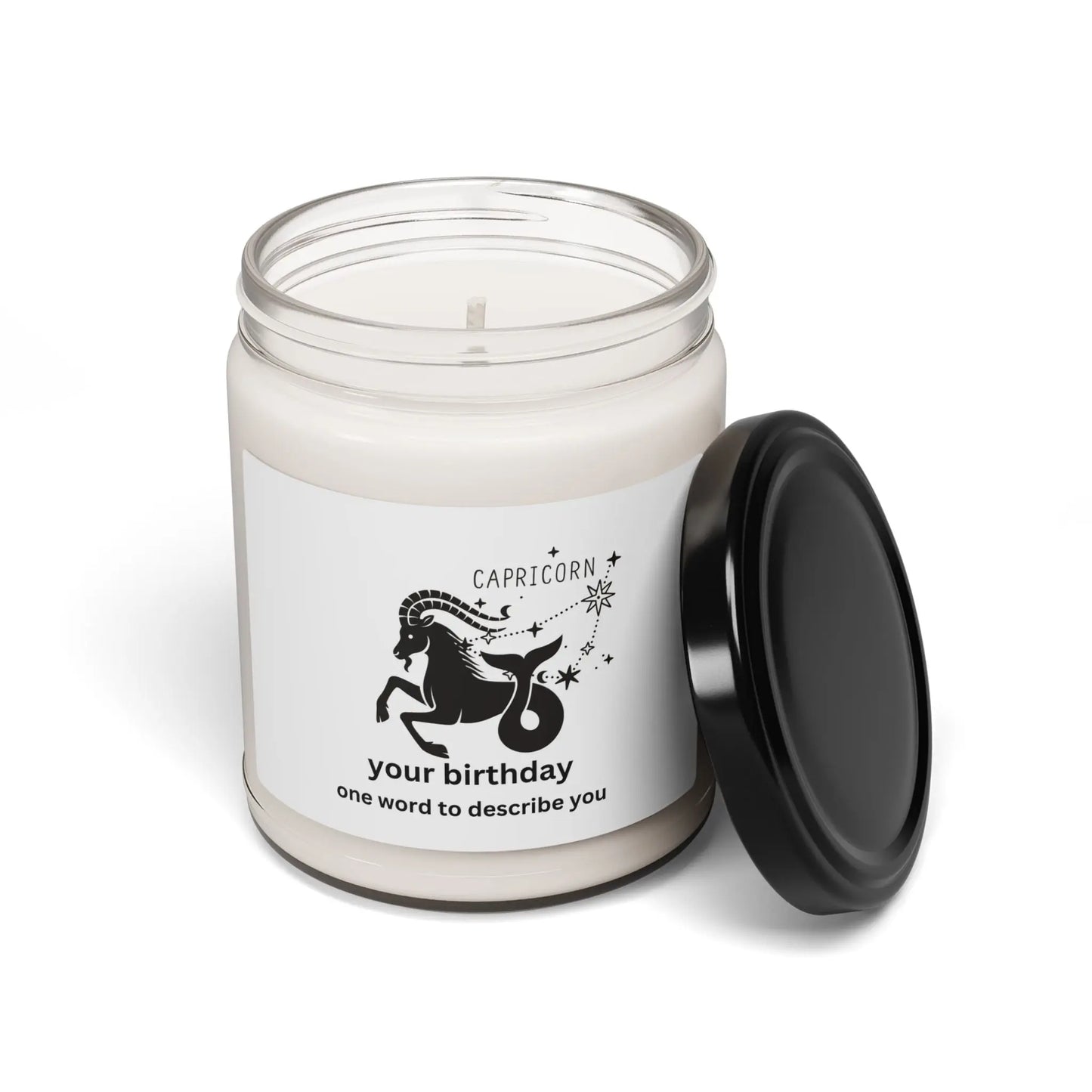 Customized Astrology Scented Soy Candle, Capricorn Birthday Printify
