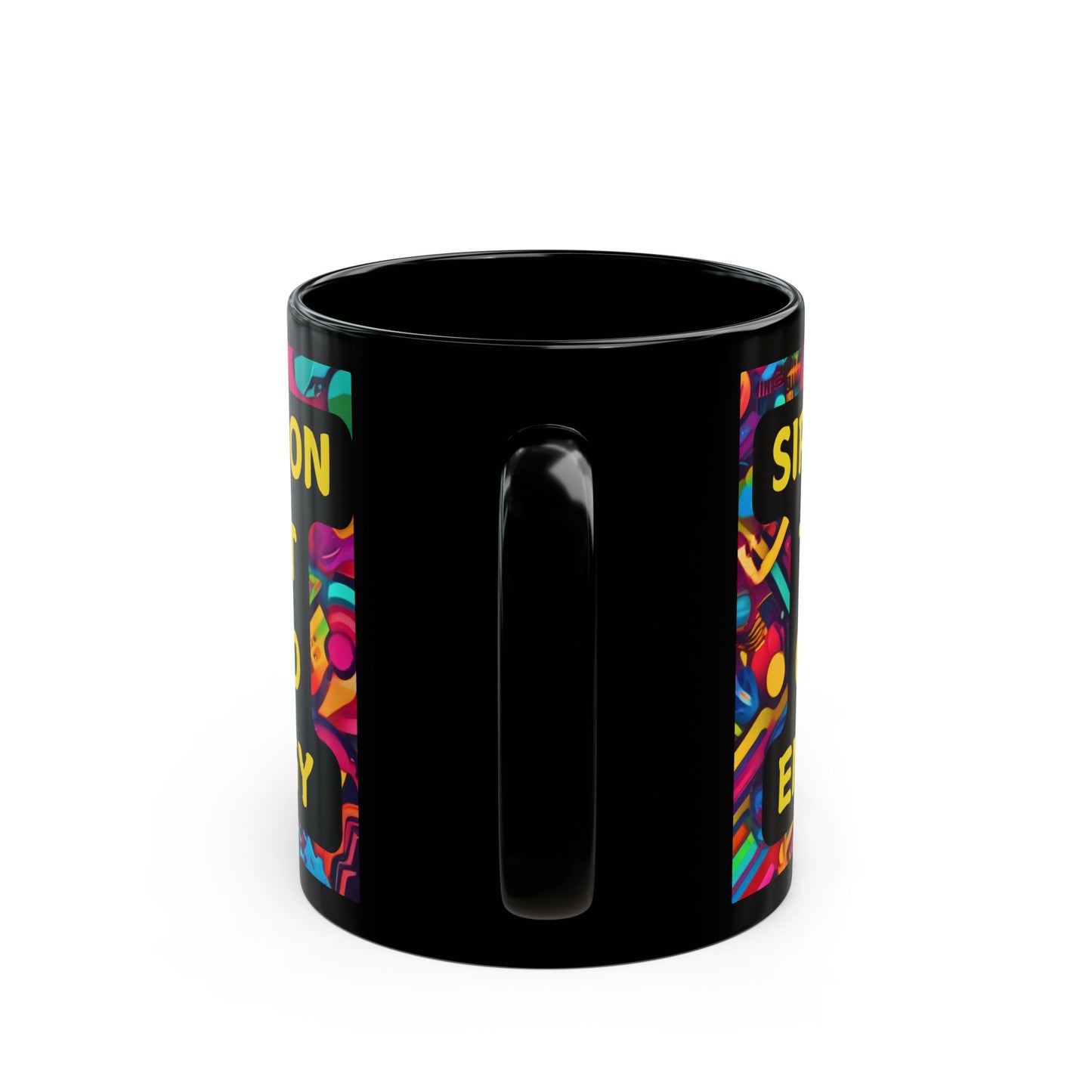 Schwarze Tasse mit TikTok-Motiv