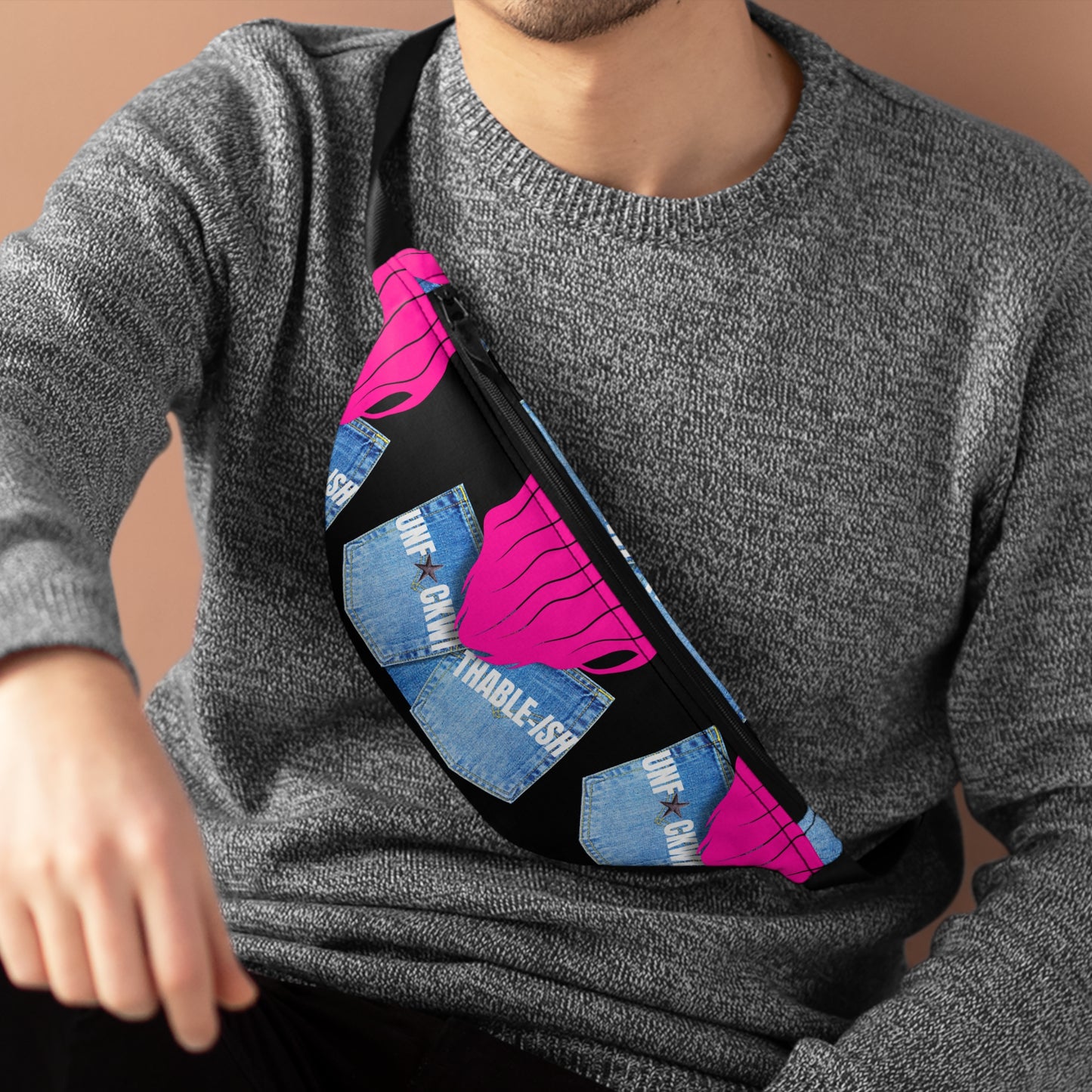 UNFโ
CKWITHABLE-ISH Fanny Pack โ Hot Pink Hair, Black Signature Savage Edition