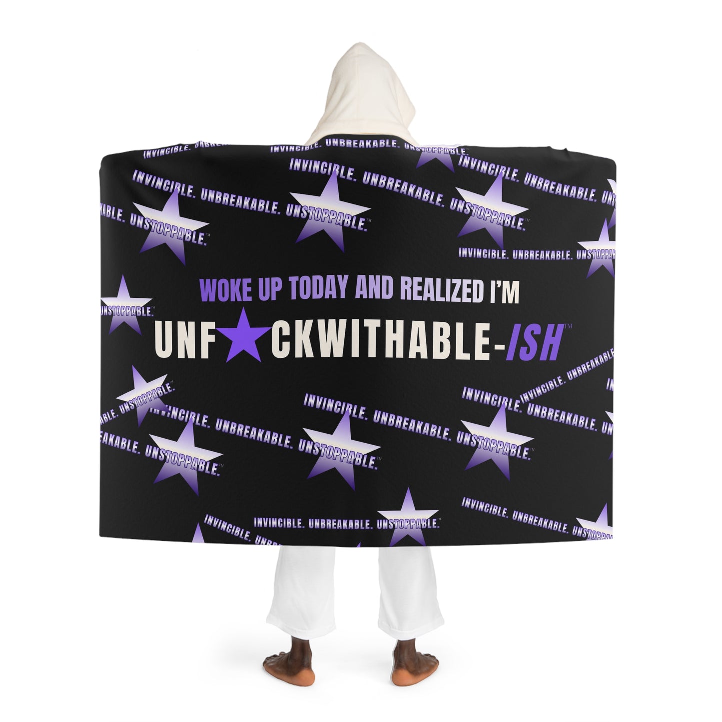 UNF★CKWITHABLE-ISH Hooded Sherpa Blanket — Star Fleece Throw