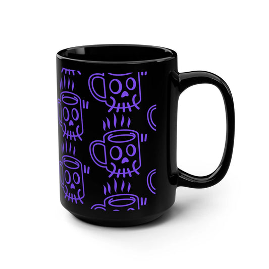 The Bean Grind™ Black Mug, The Bean's Lil Guy Printify
