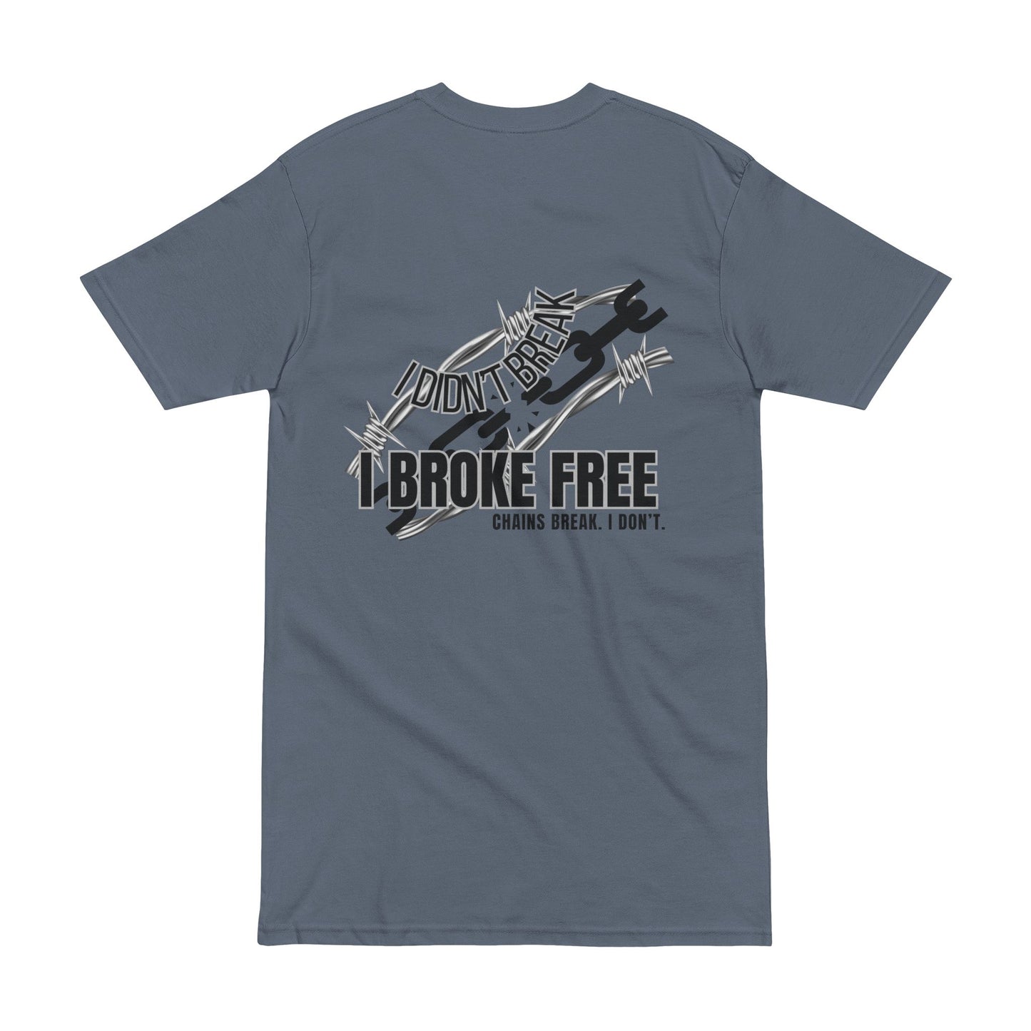 I Broke Free Men’s Sobriety Shirt – Heavyweight Recovery Tee