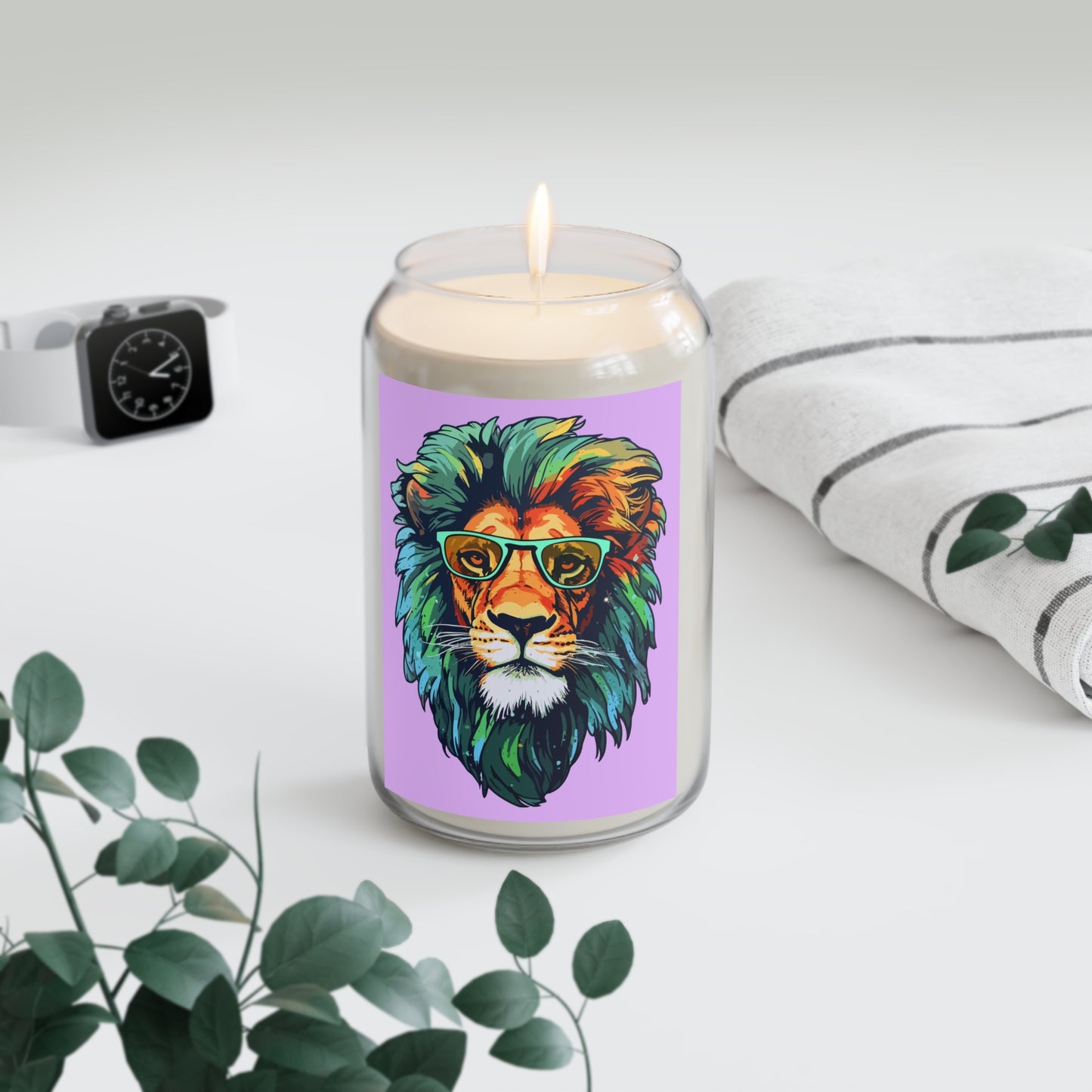 Colorful Lion Head Scented Candle, 13.75oz