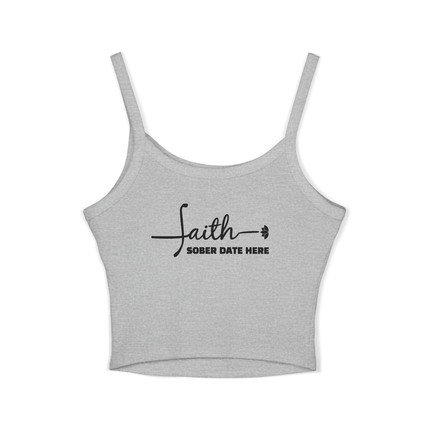 "Chains Break I Don’t" – Spaghetti Strap Sobriety Tank Top, Custom Sober Date