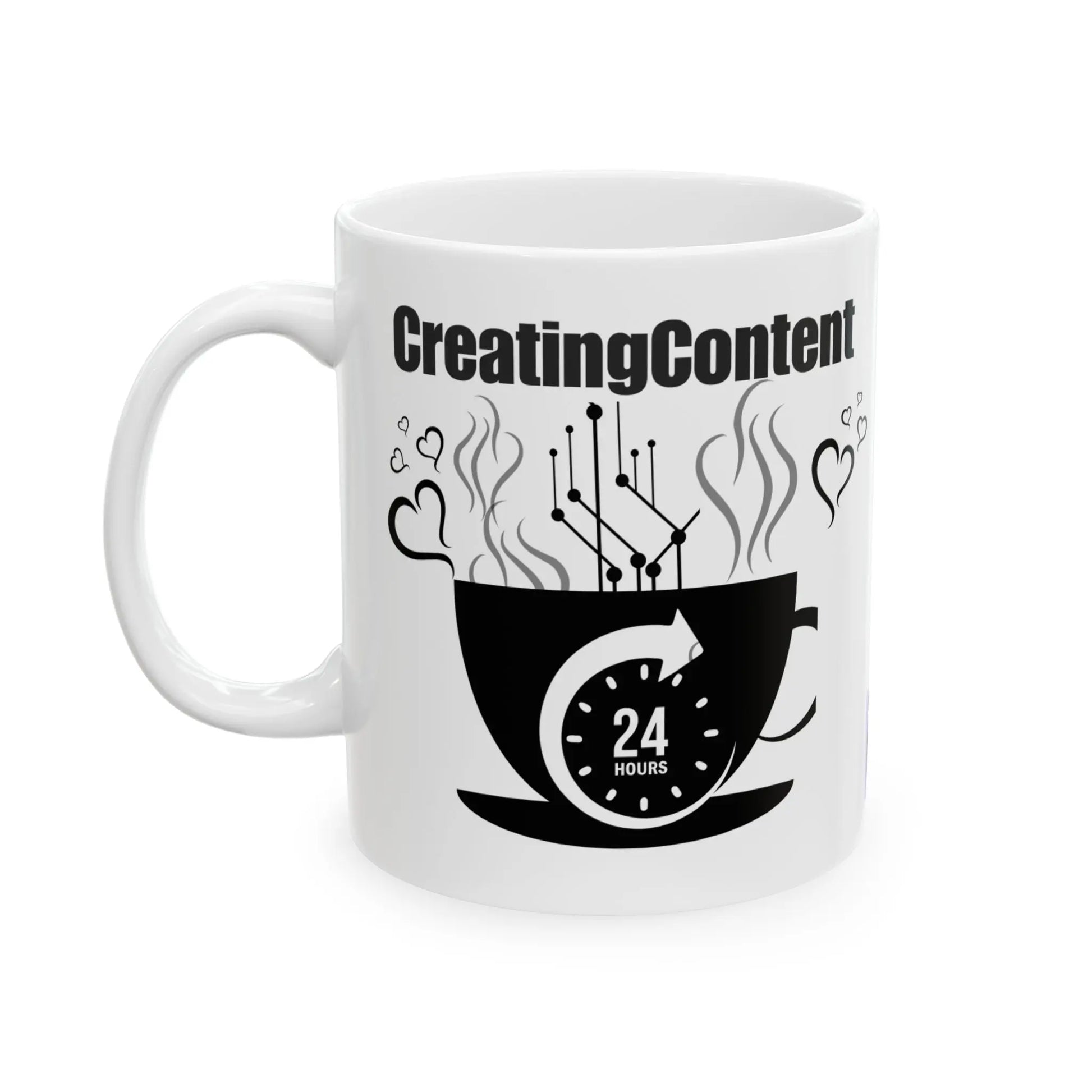 TikTok Inspired Mug, Creating Content 24/7 Printify