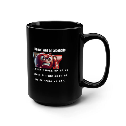 Funny Black Mug, Alcoholic AA Printify