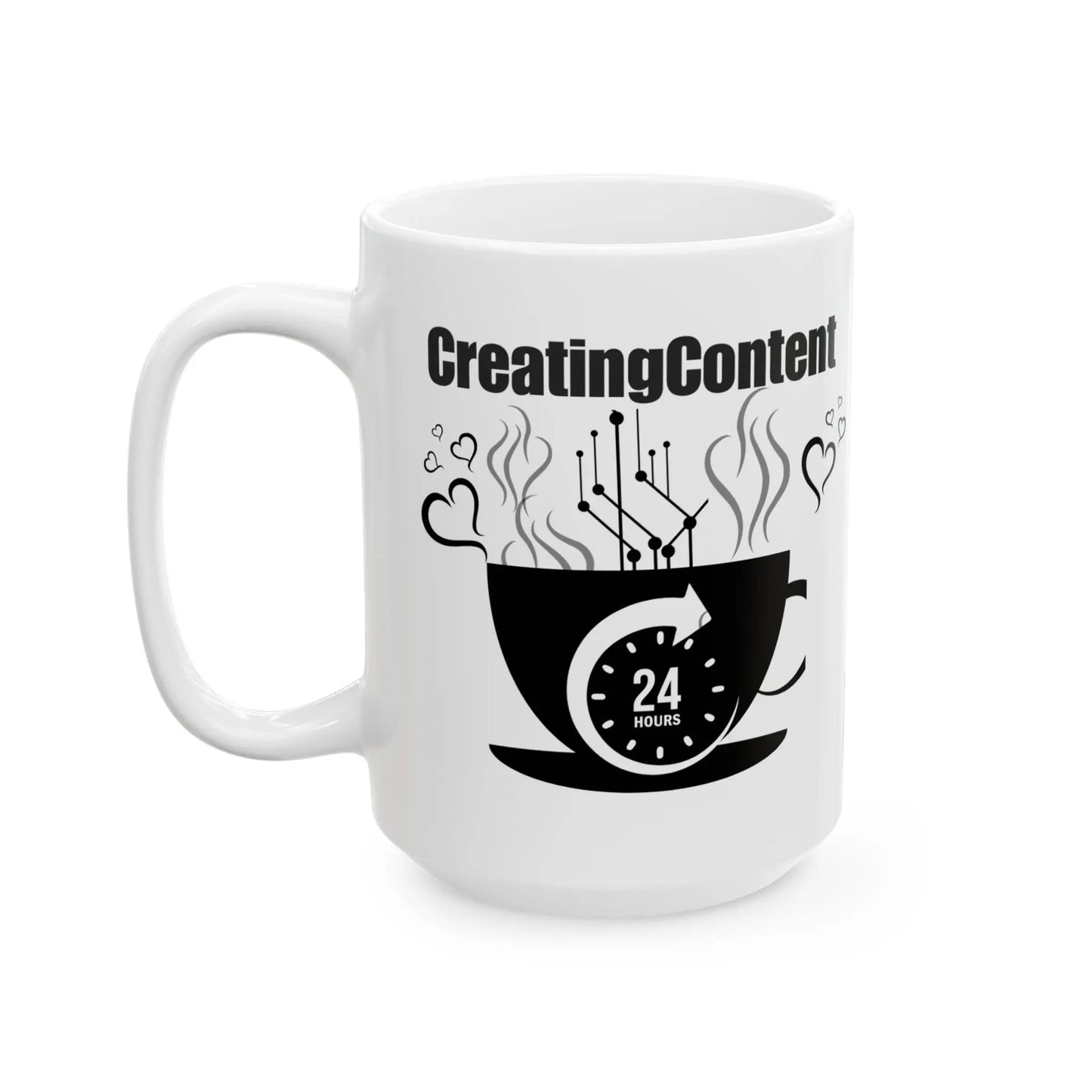 TikTok Inspired Mug, Creating Content 24/7 Printify