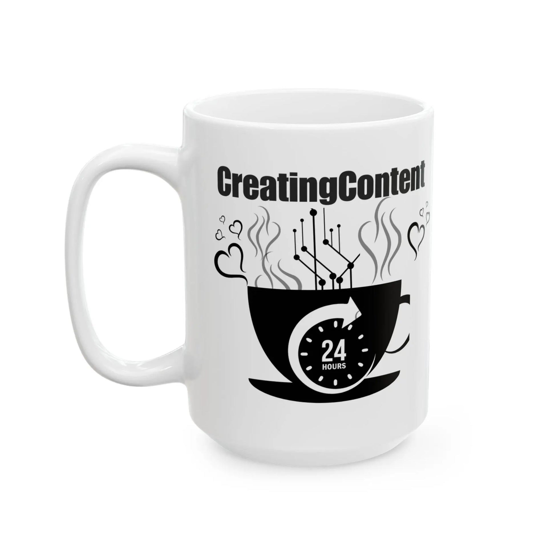TikTok Inspired Mug, Creating Content 24/7 Printify