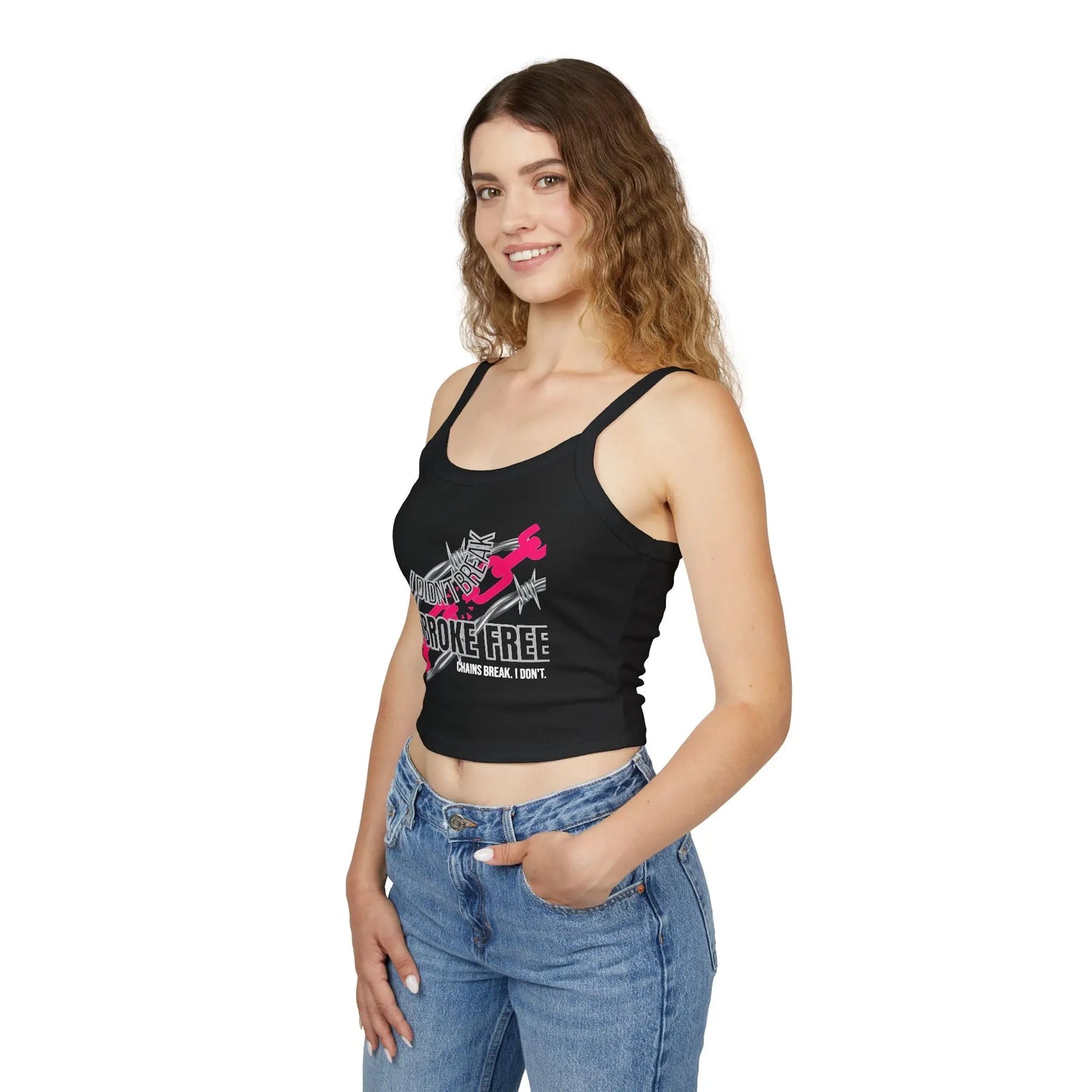 Sobriety Tank Top - "Chains Break, I Don’t"– Hot Pink Edition + Custom Sober Date Printify