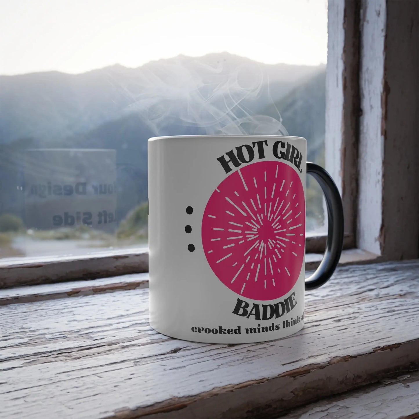 Hidden Message Mug, Hot Girl Baddie + Custom Design & Matching Vinyl Sticker Printify
