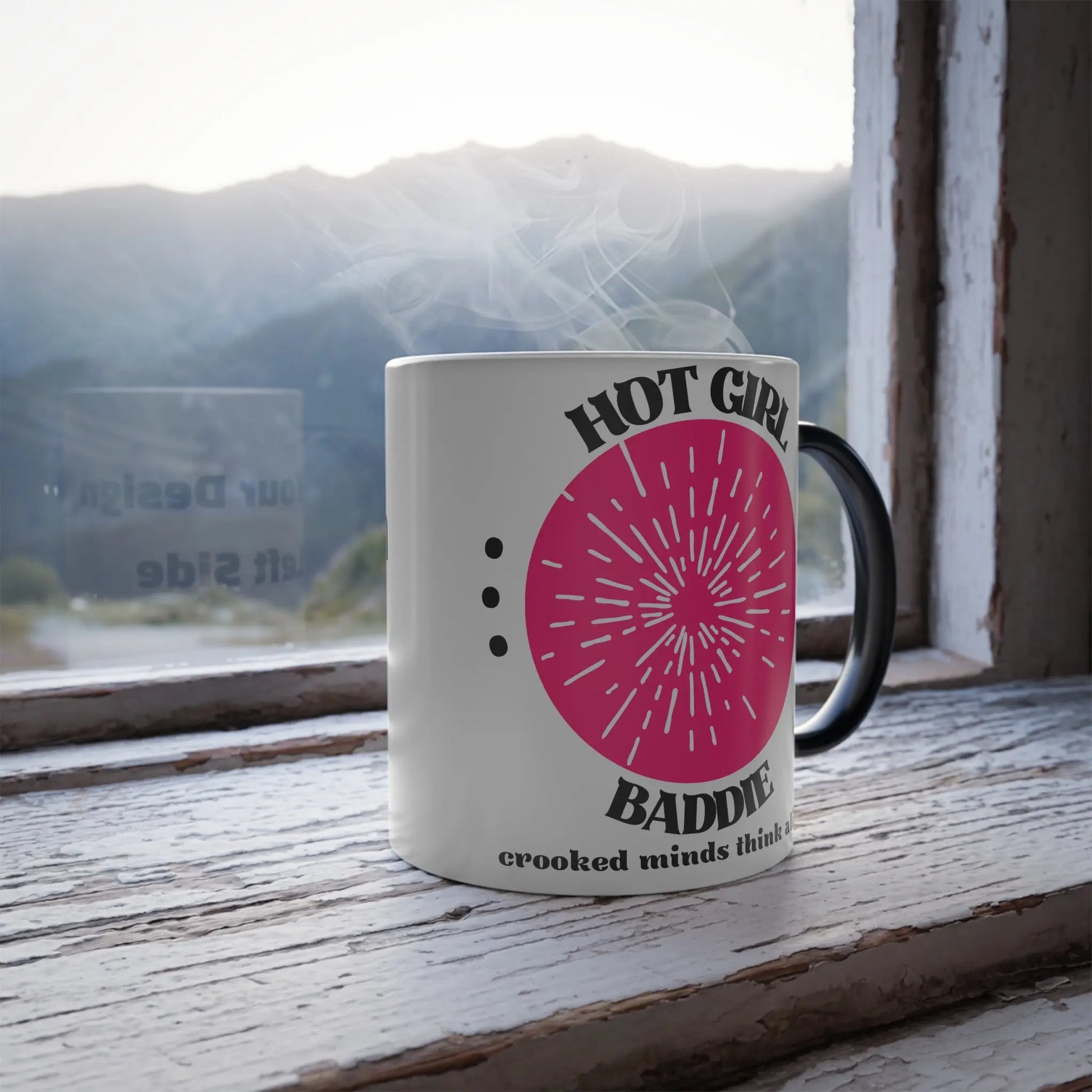 Hidden Message Mug, Hot Girl Baddie + Custom Design & Matching Vinyl Sticker Printify