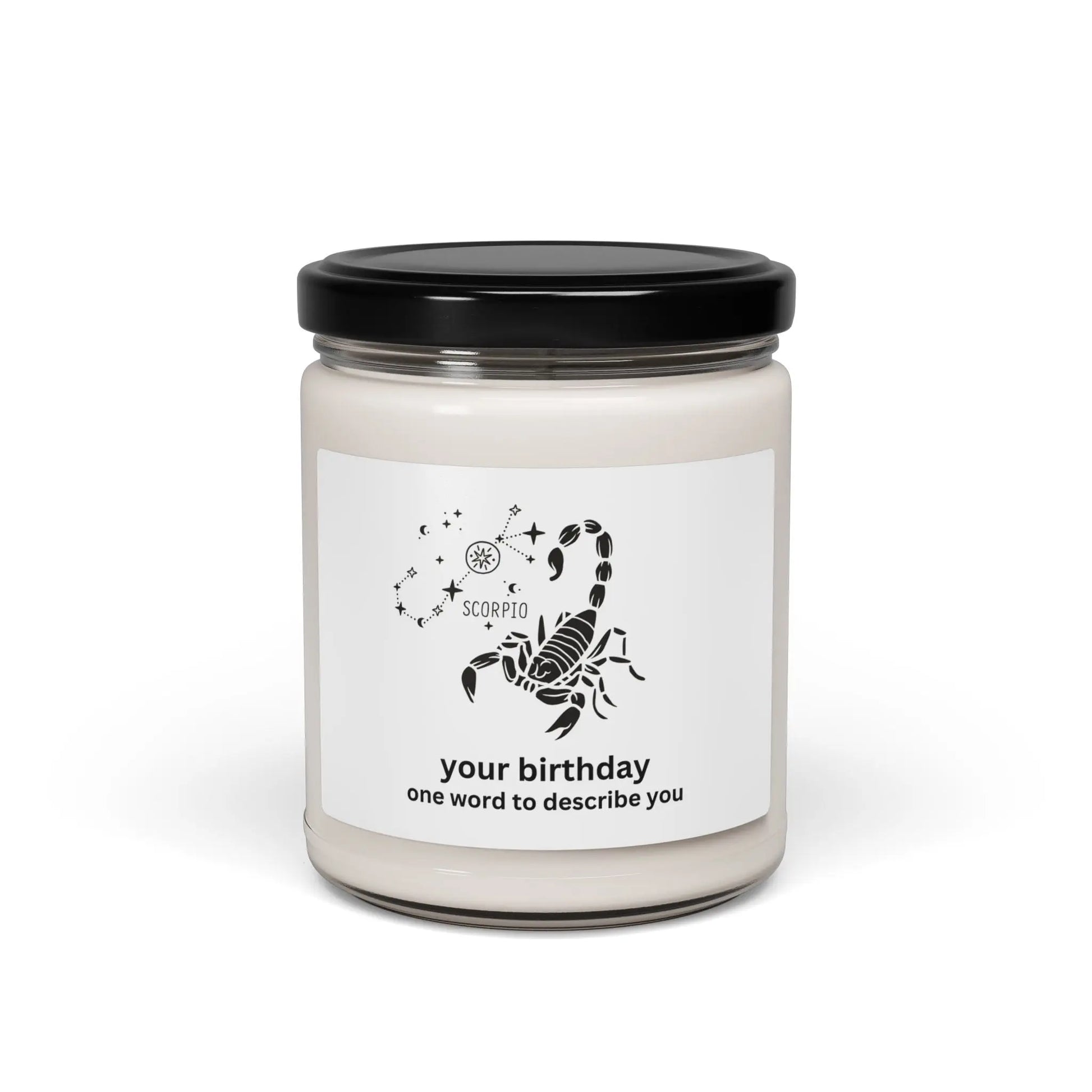 Customized Astrology Scented Soy Candle, Scorpio Birthday Printify