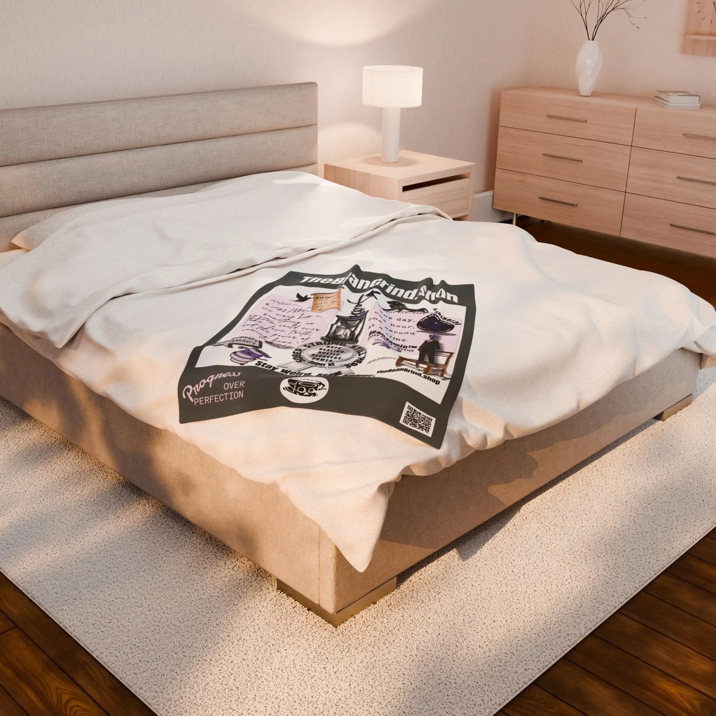 Inspired by Sobriety and Freedom - Velveteen Plush Throw Blanket, Personalized + Custom Sober Date Printify