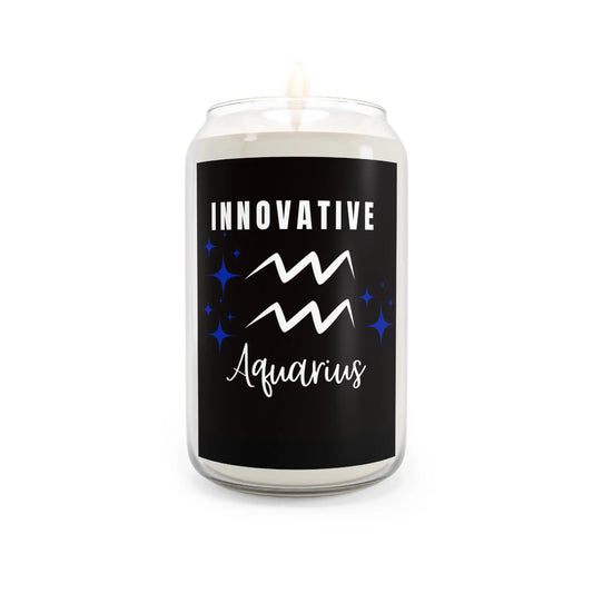Unbothered Aquarius Scented Soy Candle, Astrology Printify