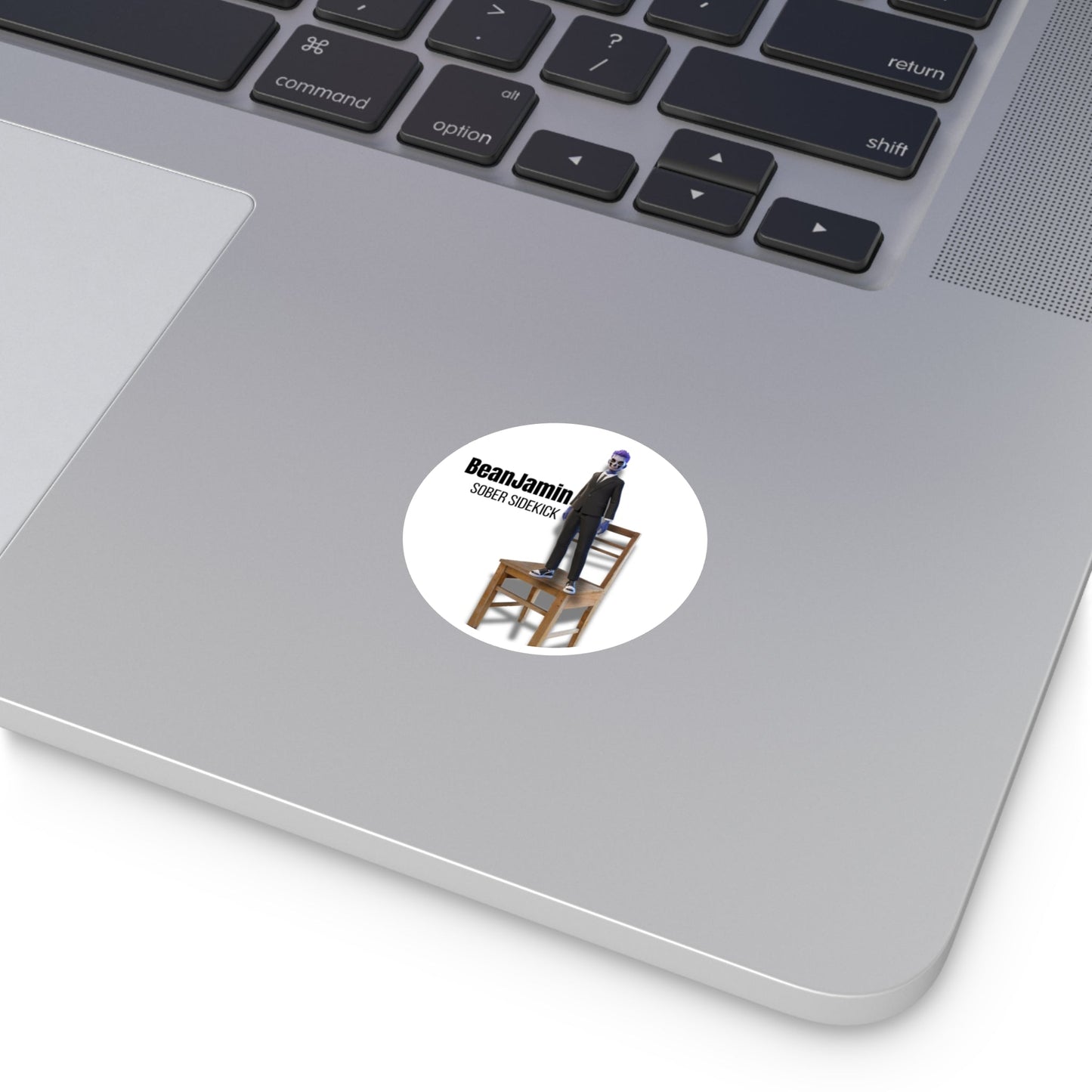BeanJamin Sober Sidekick Vinyl Sticker Printify
