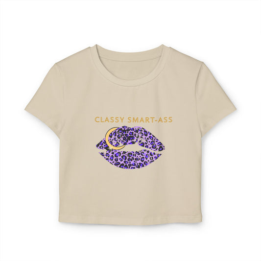 Classy Smart-Ass Women's Cropped Baby Tee Organic Cotton