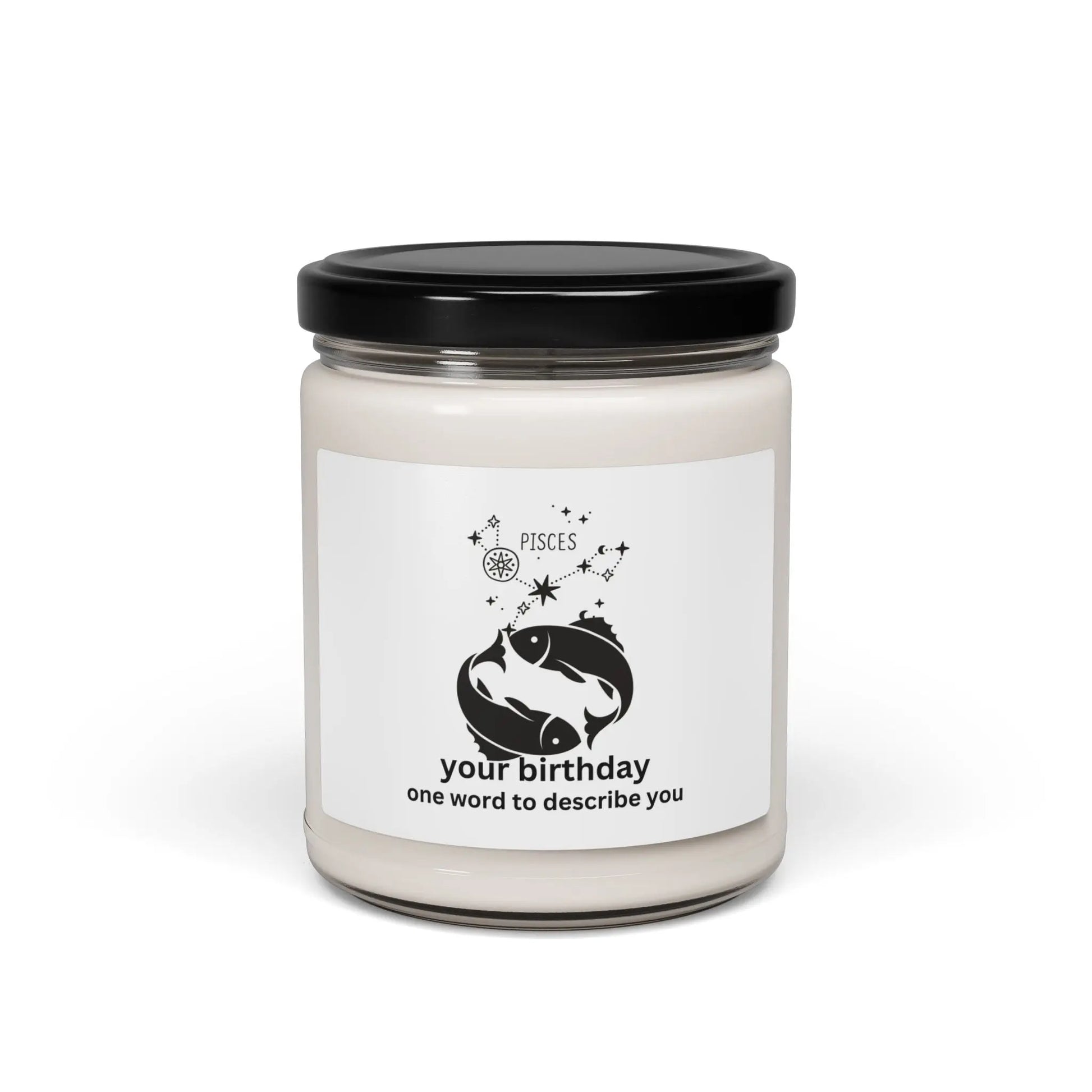 Customized Astrology Scented Soy Candle, Pisces Birthday Printify