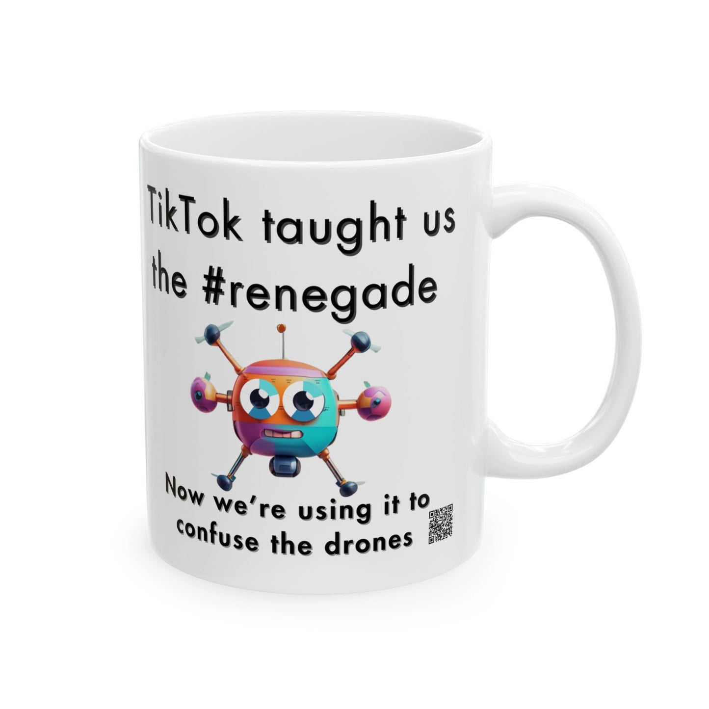 TikTok Inspired Mug, Confused Drone
