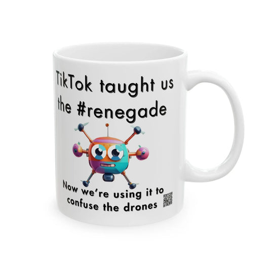 TikTok Inspired Mug, Confused Drone Printify