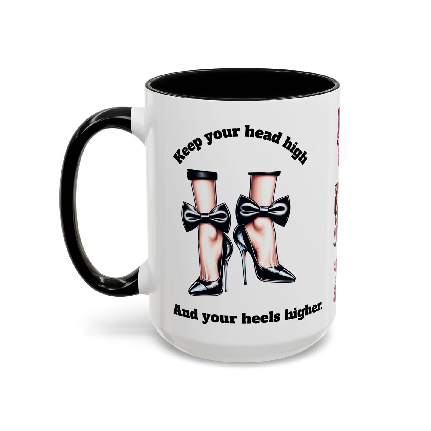 Inspirational Woman Empowerment Accent Mug, Love. Badass. Zen Printify